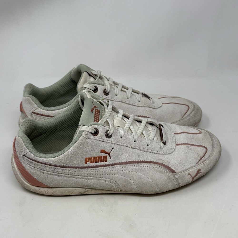 Puma Speedcat Metallic Remix Shoes Womens 8.5 Whisper White Suede Y2K Sneakers
